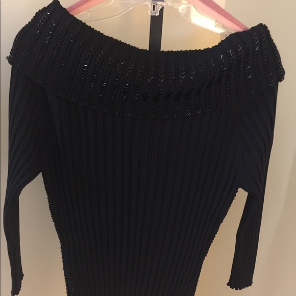 HOST PICK ππSweaterβ¦Sequins, Beaded Off the Shoulder! - Picture 6 of 8